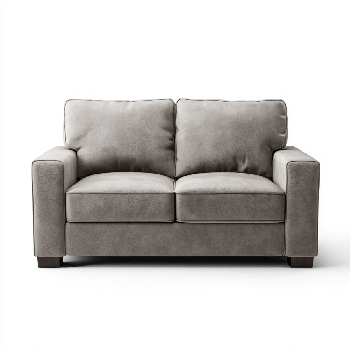 Canap¨¦ 2 places gris en polyester forme rectangulaire 160 x 90 x 88 cm