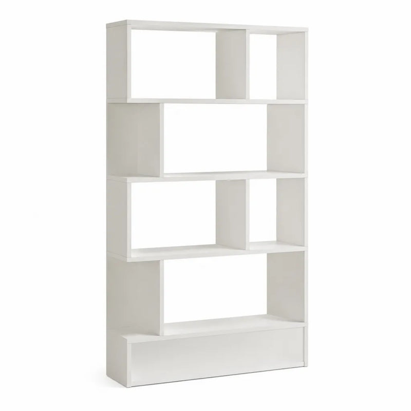 Bibliothèque sur pied 4 étagères en panneaux de particules mélaminés blancs 80 x 30 x 180 cm