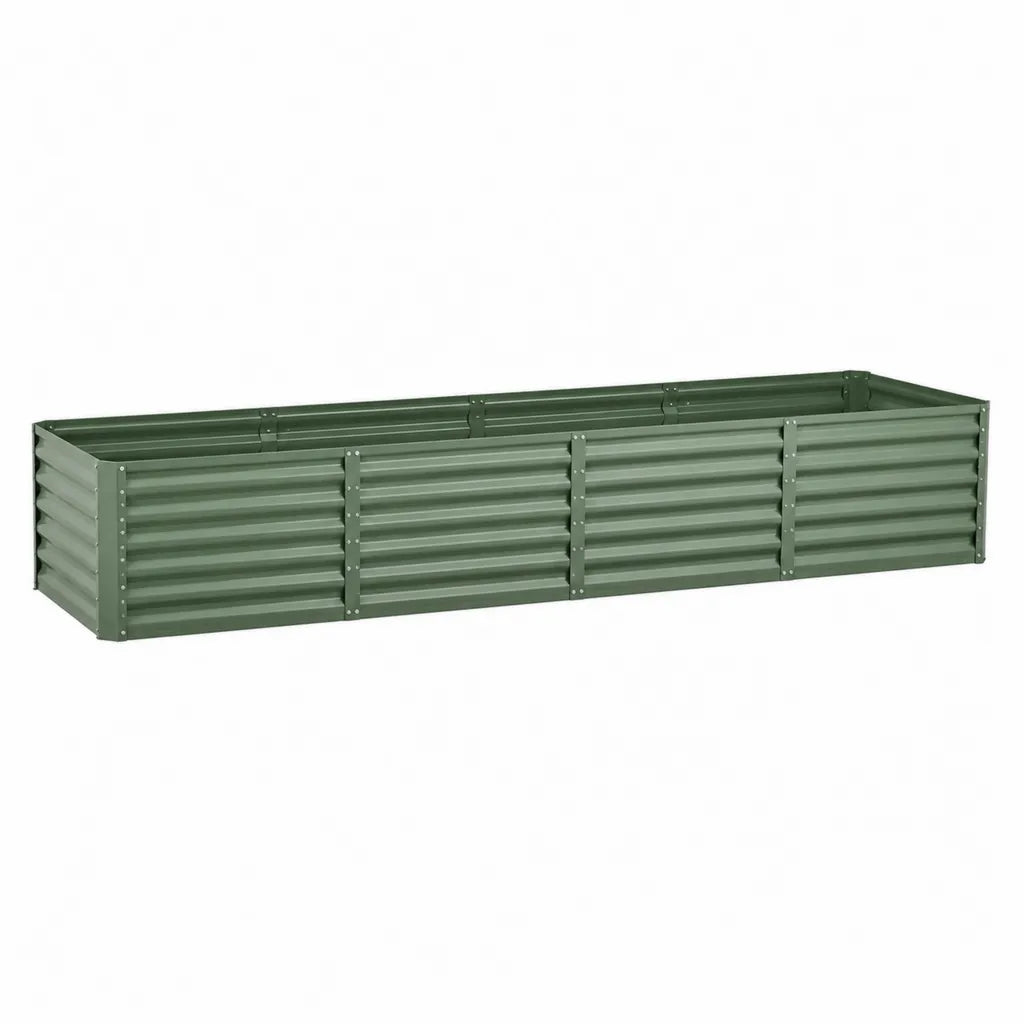 Jardinière surélevée rectangulaire en acier galvanisé vert 240 x 80 x 77 cm