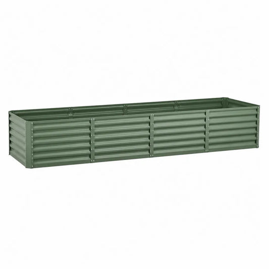 Jardinière surélevée rectangulaire en acier galvanisé vert 240 x 80 x 77 cm