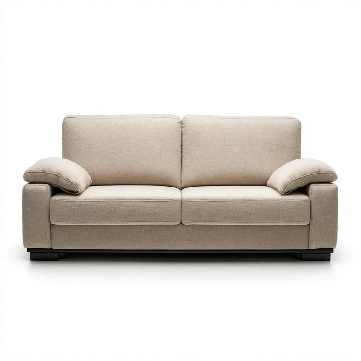 Canap¨¦ droit 2 places beige en polyester 180 x 90 x 85 cm