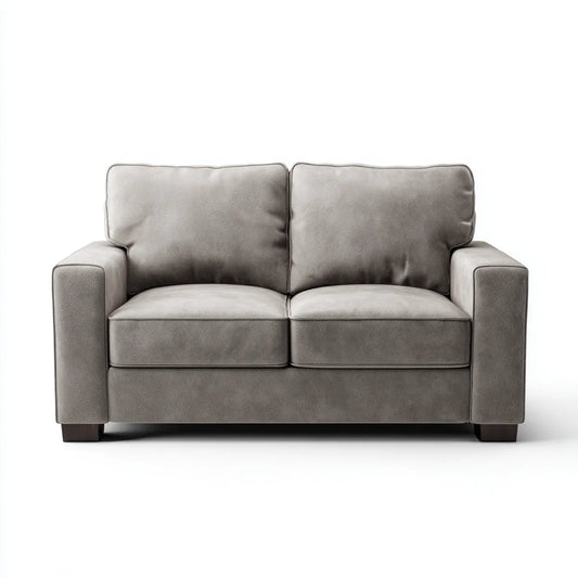 Canap¨¦ 2 places gris en polyester forme rectangulaire 160 x 90 x 88 cm